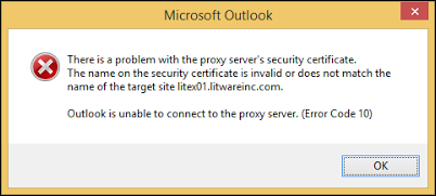 Proxy server certificate issue