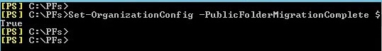 set organization config - public folder migration