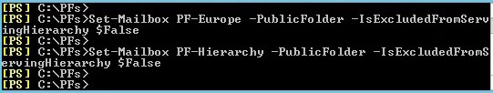 set mailbox pf-europe - public folder migration