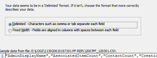 First Row Contains Field names - comparing public folder item counts