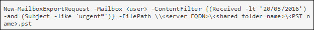 New mailbox export request - Export exchange 2016 mailbox to pst