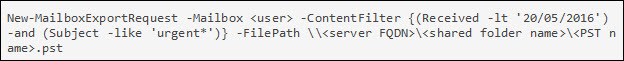 New mailbox export request - Export exchange 2016 mailbox to pst