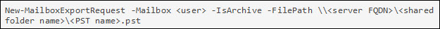 New mailbox export request - Export exchange 2016 mailbox to pst