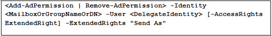 Add Permission Command - Configure Send as permissions