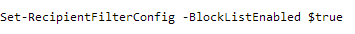 Set the recipient filtering in Exchange with block List