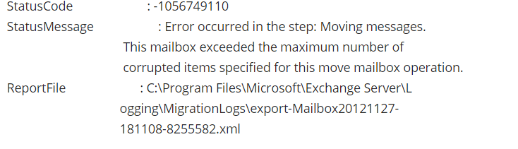 Exchange 2010 Export Mailbox to PST Skip Corrupted items