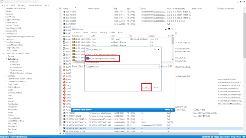 MFCMAPI Paste Message dialog with MESSAGE_MOVE option checked to prevent more duplicates.