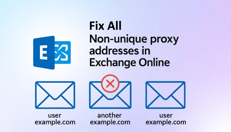 Non Unique Proxy Address in Exchange Online